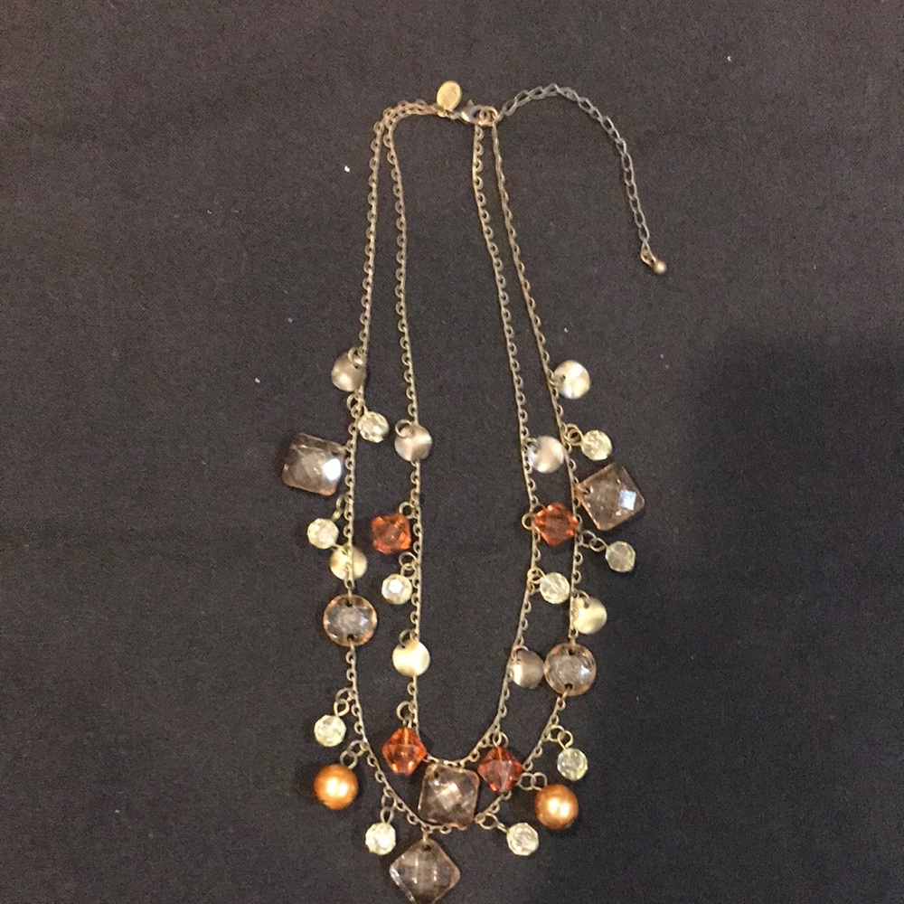 3/$15 ⭐️ Premier Designs necklace 16” amber tones PD